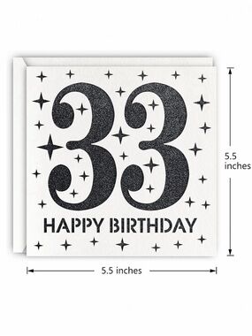 33rd Square Birthday Card